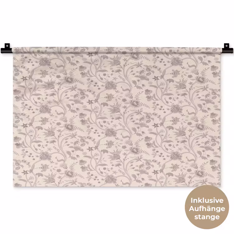 Patroon - Bloemen - Paars Wandkleed katoen klein 269 -t3d_DE