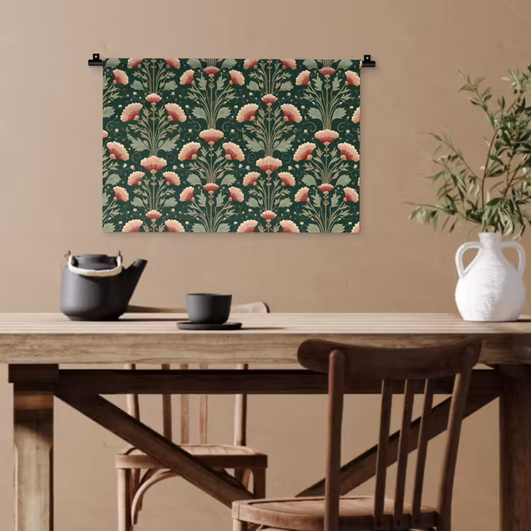 Patroon - Botanisch - Kleurrijk Wandkleed katoen klein 269 -sfeer6