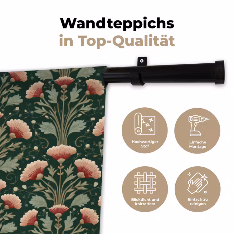 Patroon - Botanisch - Kleurrijk Wandkleed katoen klein 269 -tsfeer2_DE