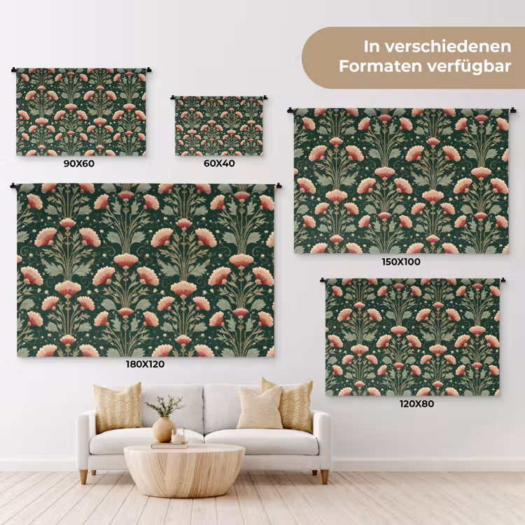 Patroon - Botanisch - Kleurrijk Wandkleed katoen klein 269 -tsfeer8_DE