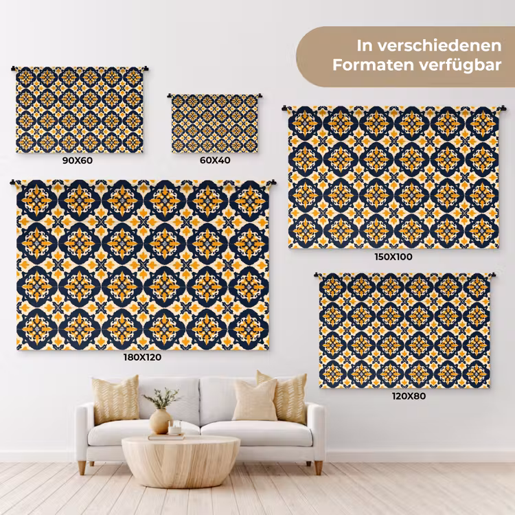 Patroon - Siertegel - Kleurrijk Wandkleed katoen klein 269 -tsfeer8_DE
