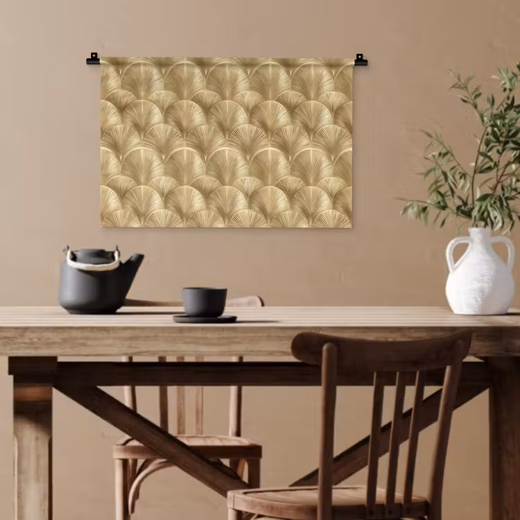 Patroon - Waaier - Goud Wandkleed katoen klein 269 -sfeer6