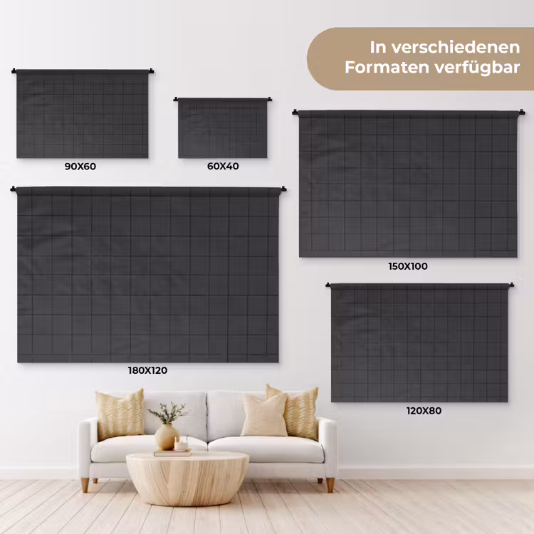 Patroon - Tegel - Antraciet Wandkleed katoen klein 269 -tsfeer8_DE