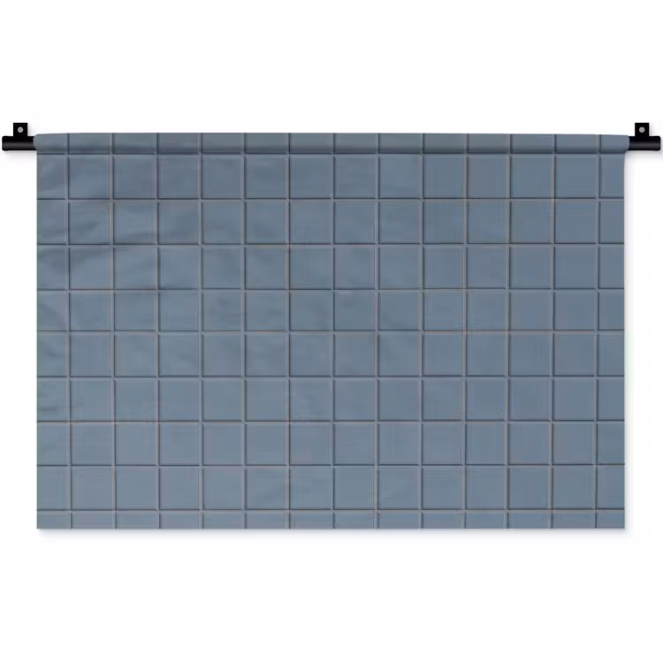 Patroon - Tegel - Blauwgrijs Wandkleed katoen klein 269 -zz3d