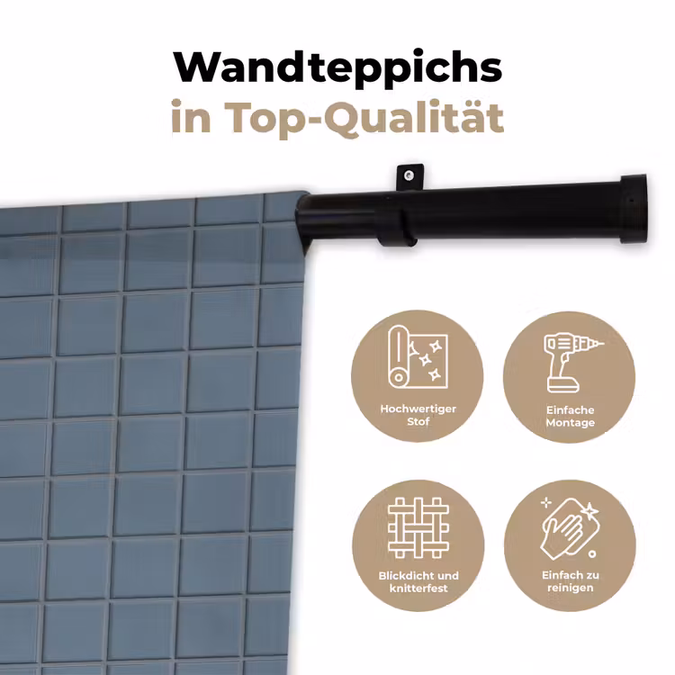 Patroon - Tegel - Blauwgrijs Wandkleed katoen klein 269 -tsfeer2_DE