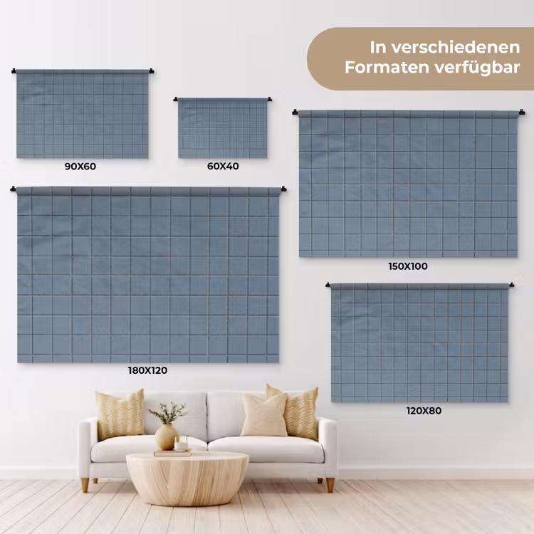 Patroon - Tegel - Blauwgrijs Wandkleed katoen klein 269 -tsfeer8_DE
