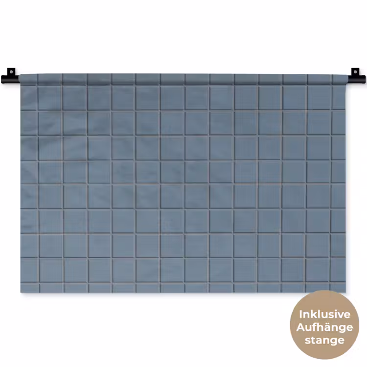 Patroon - Tegel - Blauwgrijs Wandkleed katoen klein 269 -t3d_DE