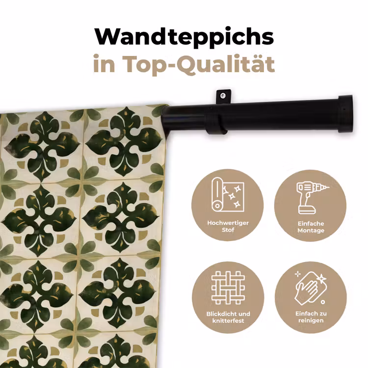 Patroon - Tegel - Groen Wandkleed katoen klein 269 -tsfeer2_DE