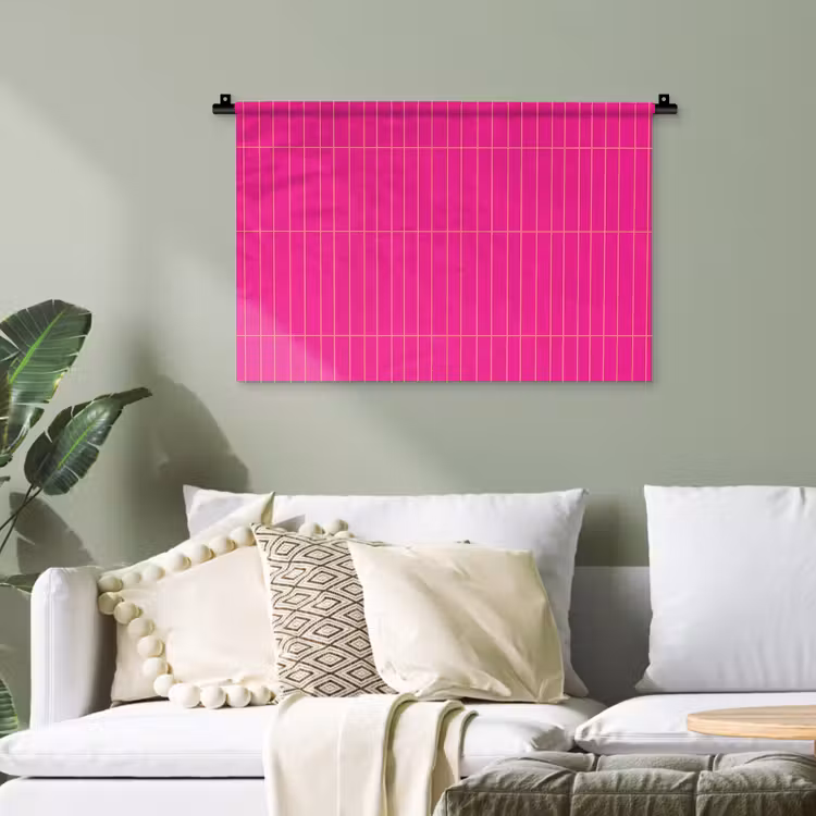 Patroon - Tegel - Magenta - Roze Wandkleed katoen klein 269 -sfeer7