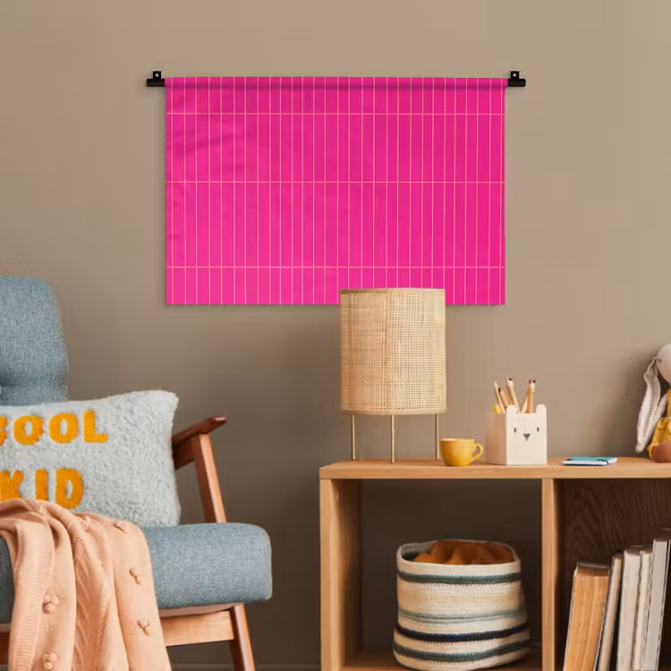 Patroon - Tegel - Magenta - Roze Wandkleed katoen klein 269 -wsfeer4_kind