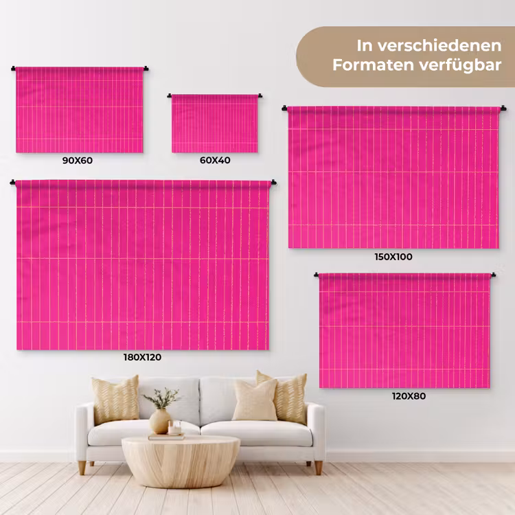 Patroon - Tegel - Magenta - Roze Wandkleed katoen klein 269 -tsfeer8_DE