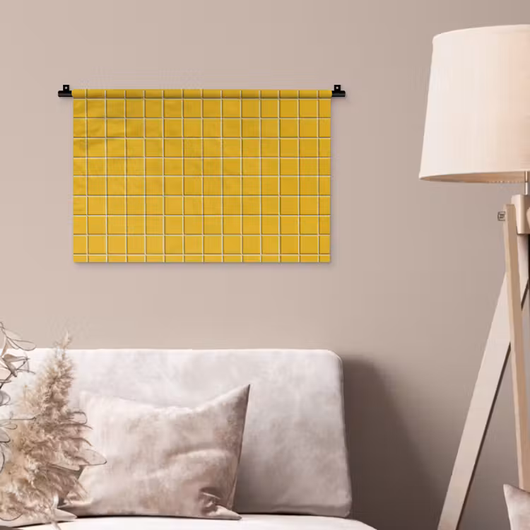 Patroon - Tegel - Okergeel Wandkleed katoen klein 269 -sfeer4