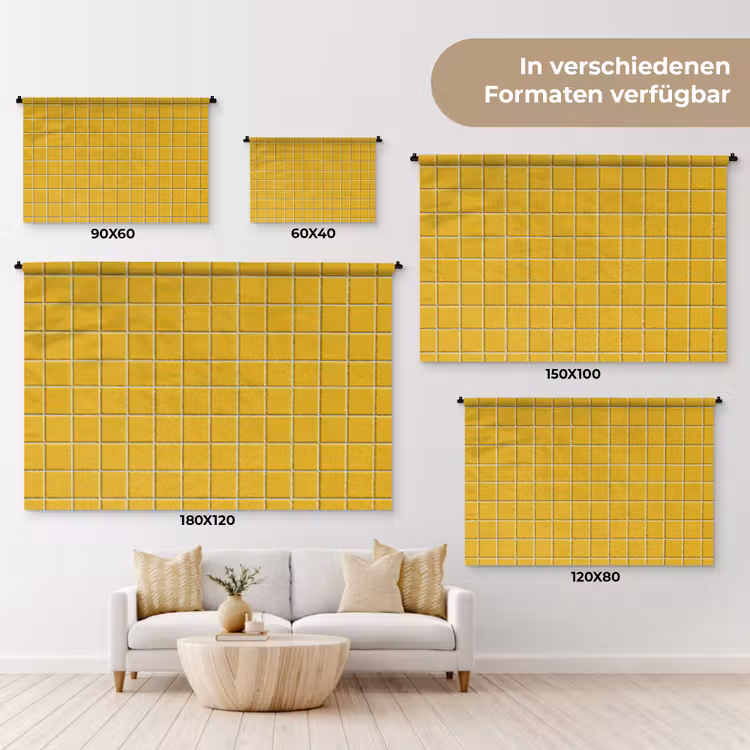 Patroon - Tegel - Okergeel Wandkleed katoen klein 269 -tsfeer8_DE