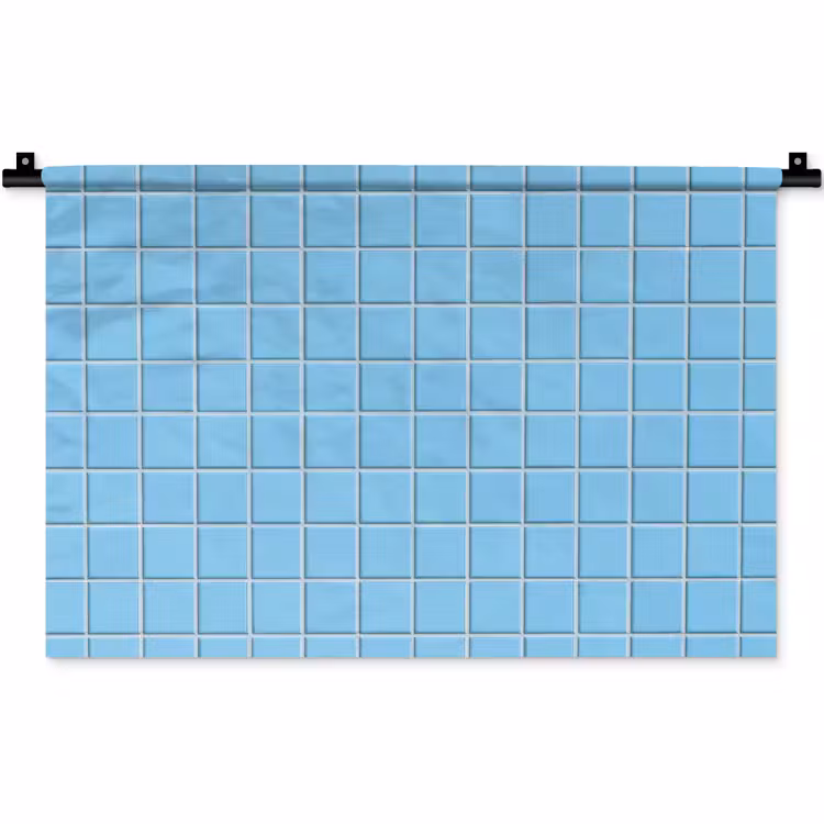 Patroon - Tegel - Pastel - Blauw Wandkleed katoen klein 269 -zz3d