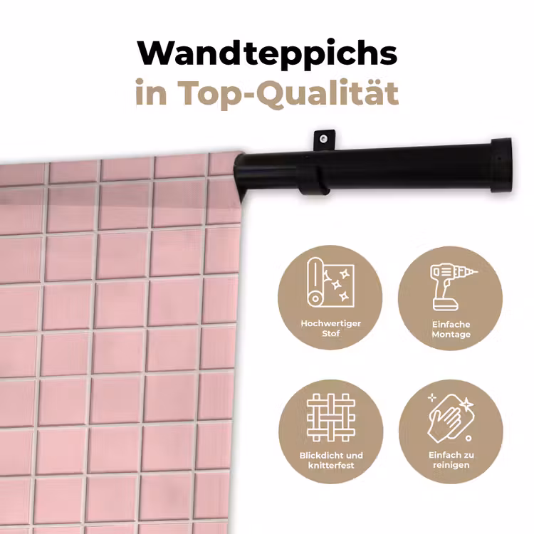 Patroon - Tegel - Pastelroze Wandkleed katoen klein 269 -tsfeer2_DE