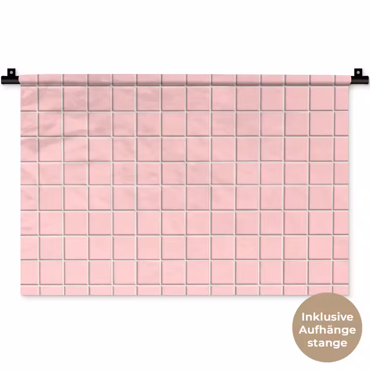 Patroon - Tegel - Pastelroze Wandkleed katoen klein 269 -t3d_DE