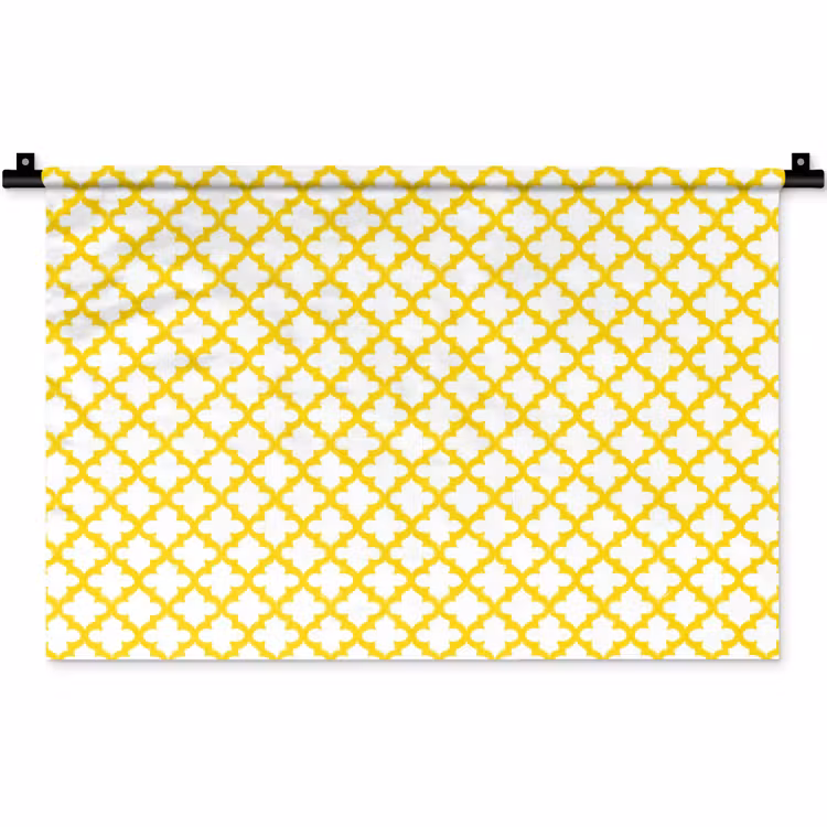Patroon - Geometrisch - Klassiek - Geel Wandkleed katoen klein 269 -zz3d
