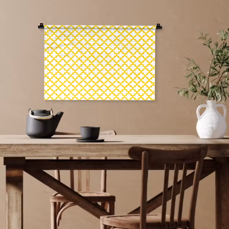 Patroon - Geometrisch - Klassiek - Geel Wandkleed katoen klein 269 -sfeer6