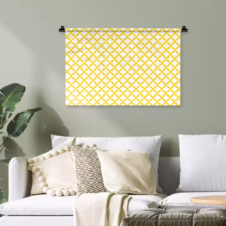 Patroon - Geometrisch - Klassiek - Geel Wandkleed katoen klein 269 -sfeer7