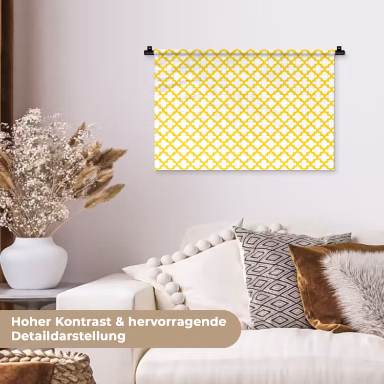 Patroon - Geometrisch - Klassiek - Geel Wandkleed katoen klein 269 -tsfeer1_DE
