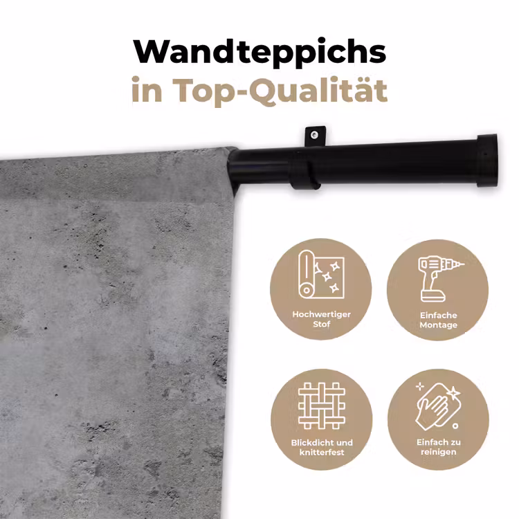 Patroon - Grijs - Oud - Beton Wandkleed katoen klein 269 -tsfeer2_DE