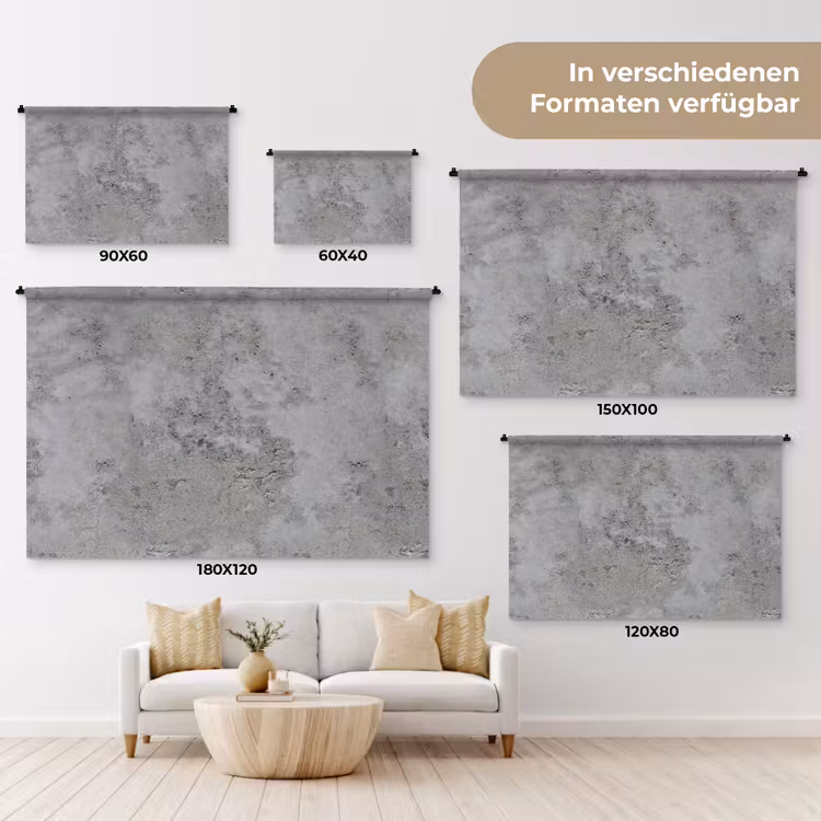 Patroon - Grijs - Oud - Beton Wandkleed katoen klein 269 -tsfeer8_DE