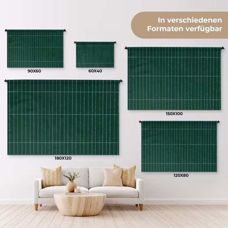 Patroon - Tegels - Donkergroen Wandkleed katoen klein 269 -tsfeer8_DE