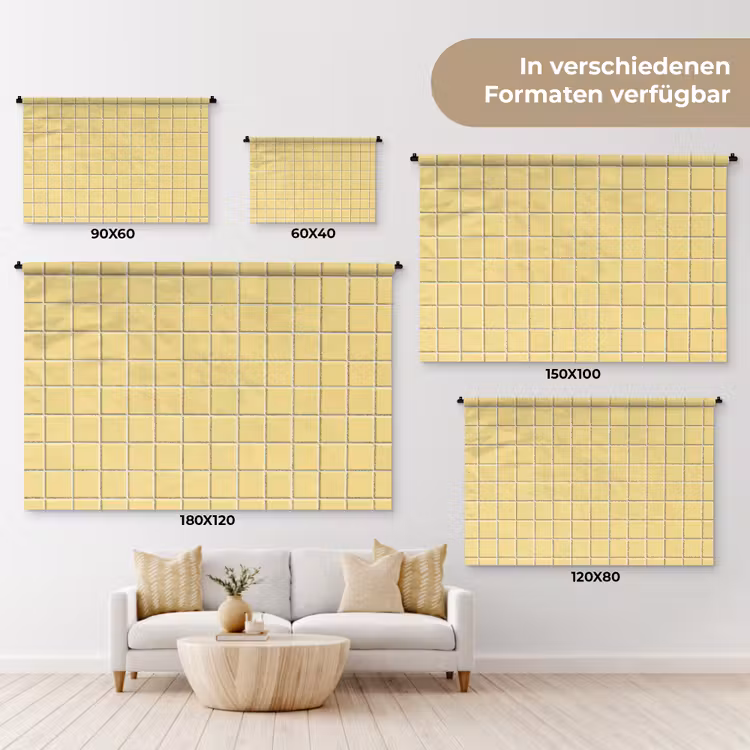 Patroon - Tegels - Geel Wandkleed katoen klein 269 -tsfeer8_DE