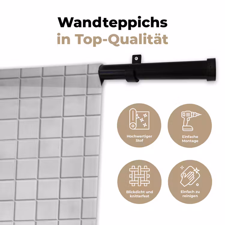 Patroon - Tegels - Grijs - Wit Wandkleed katoen klein 269 -tsfeer2_DE