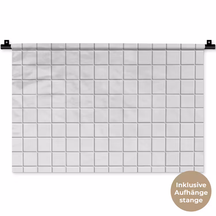 Patroon - Tegels - Grijs - Wit Wandkleed katoen klein 269 -t3d_DE