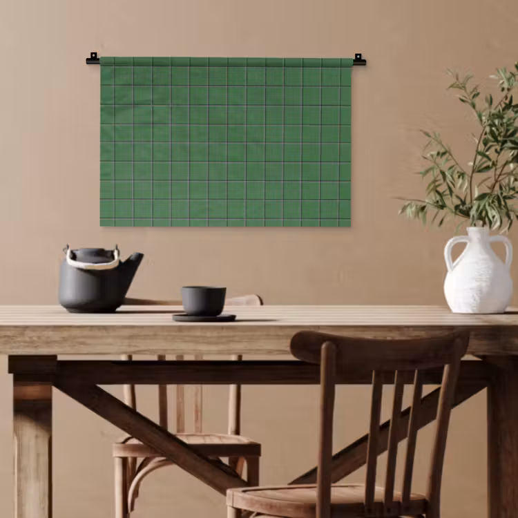 Patroon - Tegels - Groen Wandkleed katoen klein 269 -sfeer6