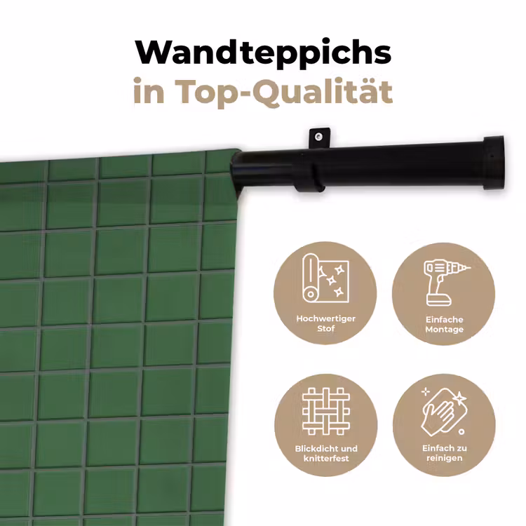Patroon - Tegels - Groen Wandkleed katoen klein 269 -tsfeer2_DE