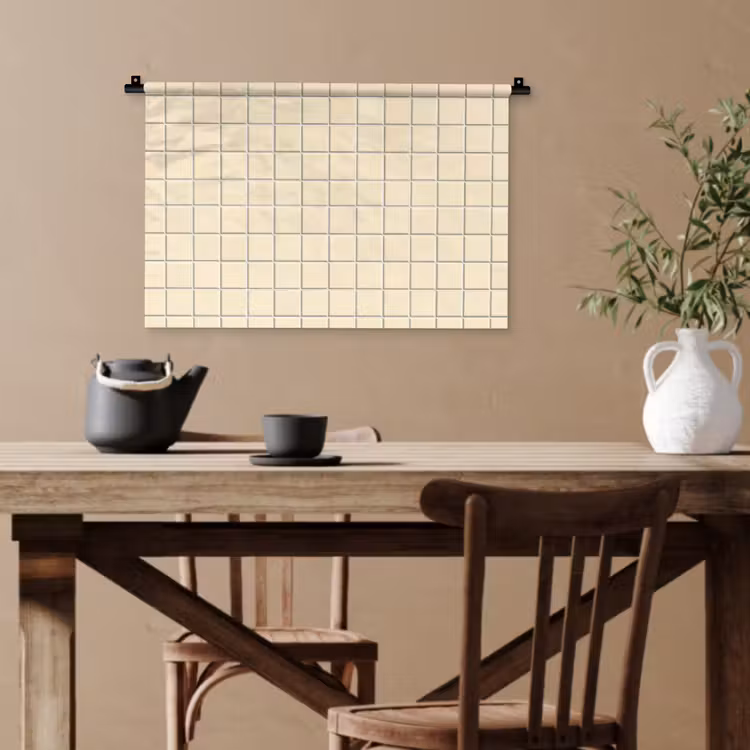 Patroon - Tegels - Gebroken - Wit Wandkleed katoen klein 269 -sfeer6