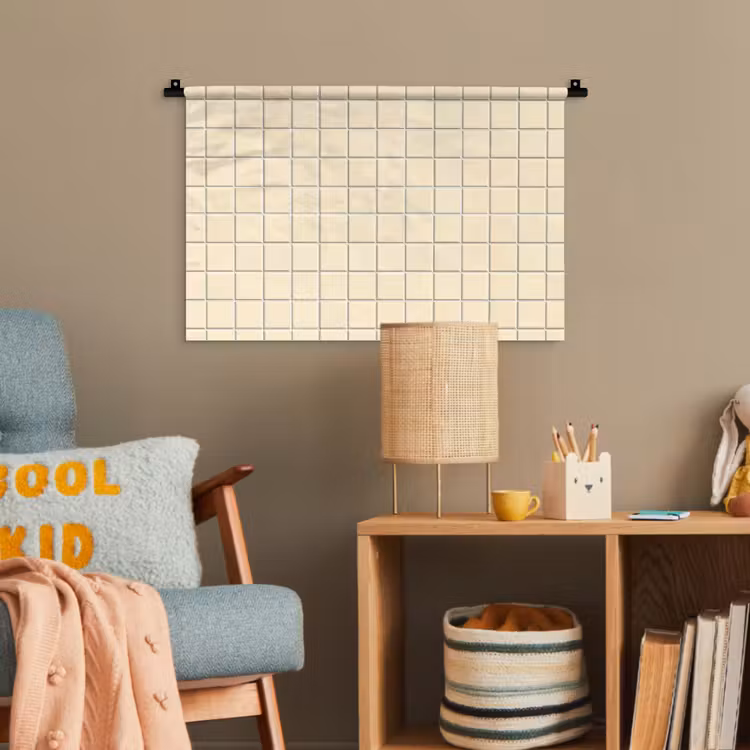 Patroon - Tegels - Gebroken - Wit Wandkleed katoen klein 269 -wsfeer4_kind