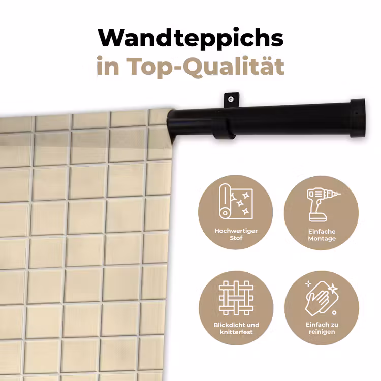 Patroon - Tegels - Gebroken - Wit Wandkleed katoen klein 269 -tsfeer2_DE