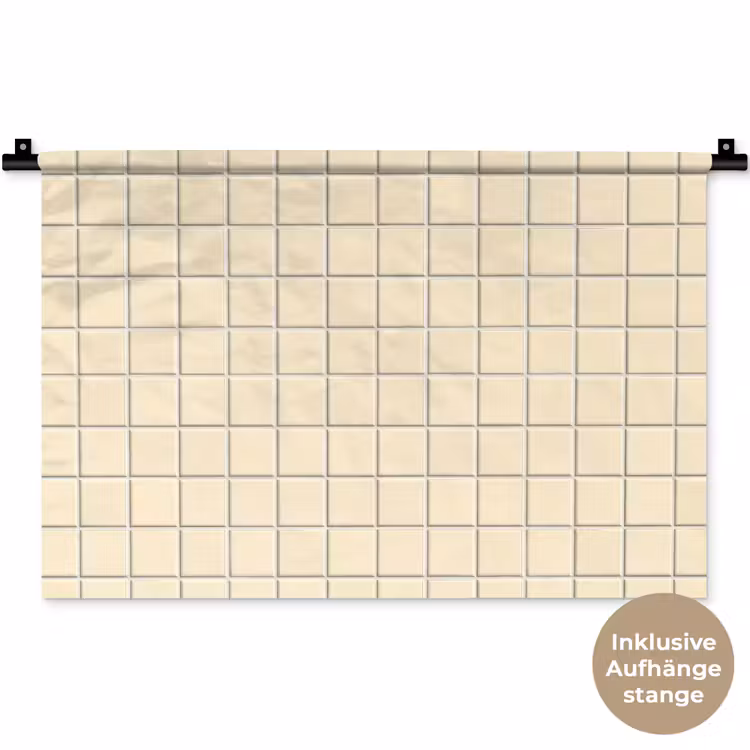 Patroon - Tegels - Gebroken - Wit Wandkleed katoen klein 269 -t3d_DE