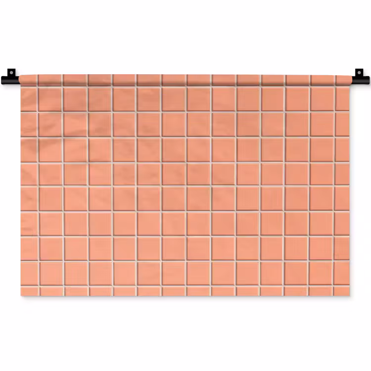 Patroon - Tegels - Perzik Wandkleed katoen klein 269 -zz3d