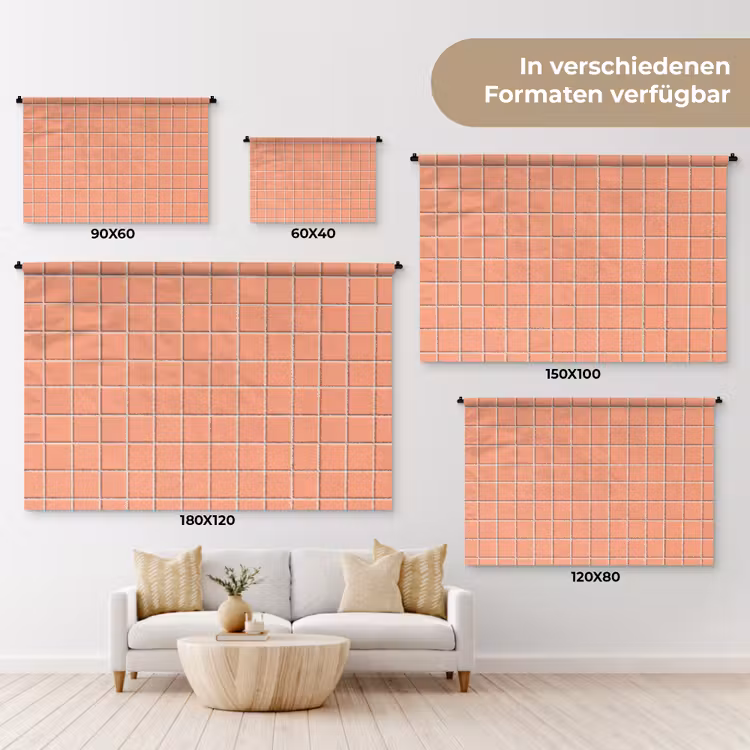 Patroon - Tegels - Perzik Wandkleed katoen klein 269 -tsfeer8_DE
