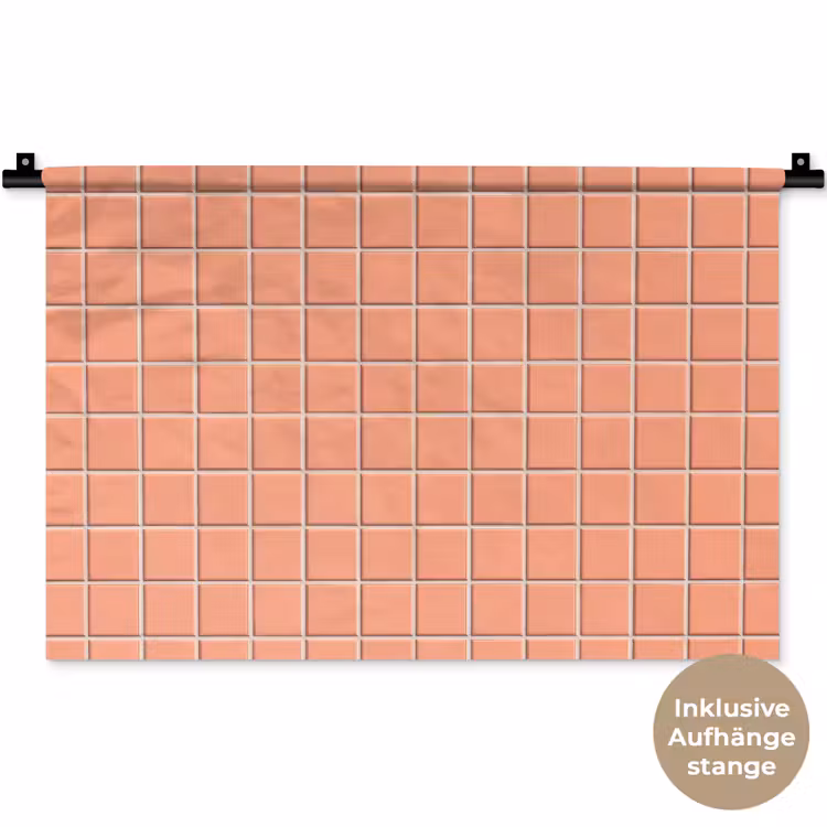 Patroon - Tegels - Perzik Wandkleed katoen klein 269 -t3d_DE