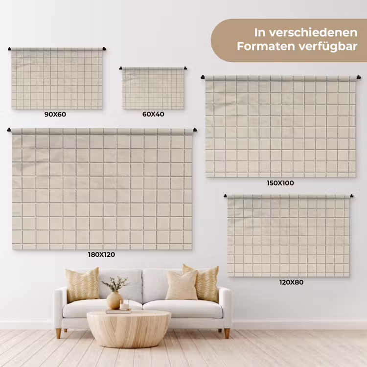 Patroon - Tegels - Taupe Wandkleed katoen klein 269 -tsfeer8_DE