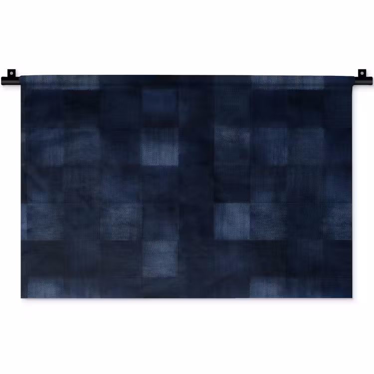 Patroon - Ruit - Marineblauw Wandkleed katoen klein 269 -zz3d