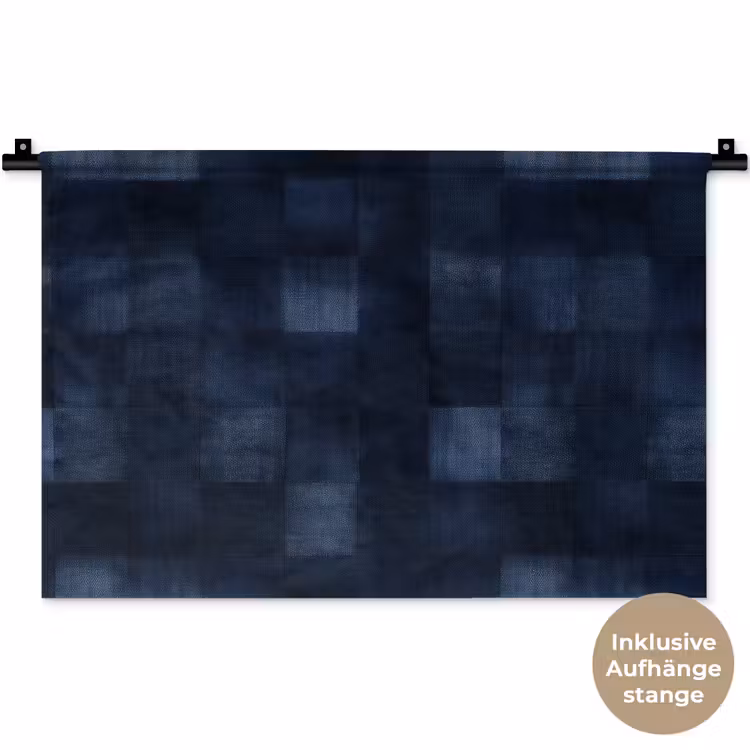 Patroon - Ruit - Marineblauw Wandkleed katoen klein 269 -t3d_DE