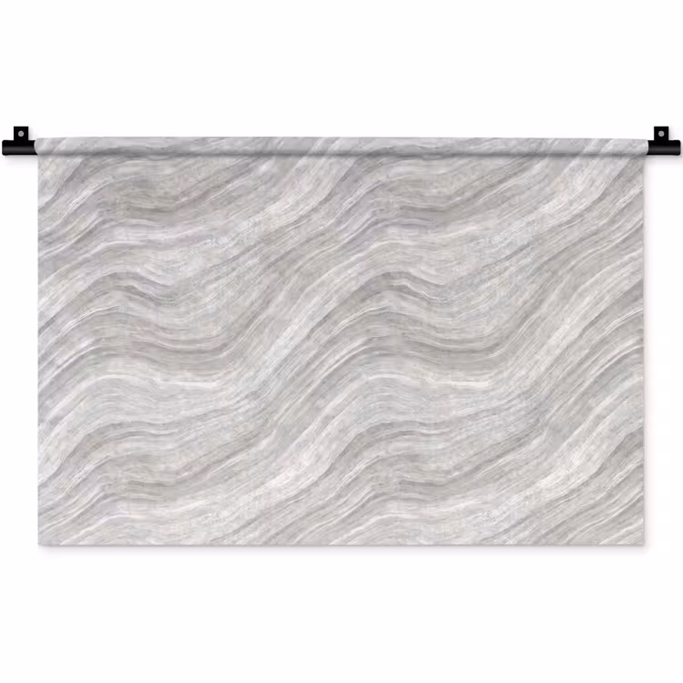 Patroon - Helder - Wit - Grijs Wandkleed katoen klein 269 -zz3d