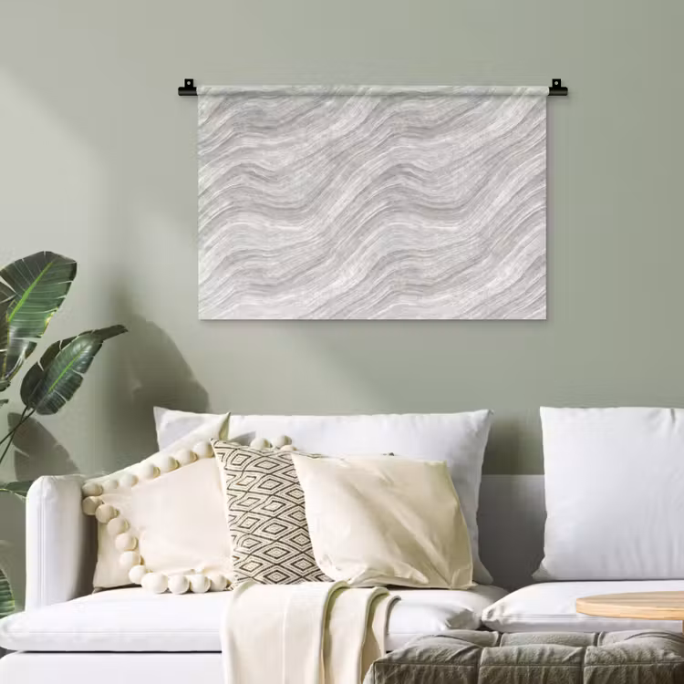 Patroon - Helder - Wit - Grijs Wandkleed katoen klein 269 -sfeer7