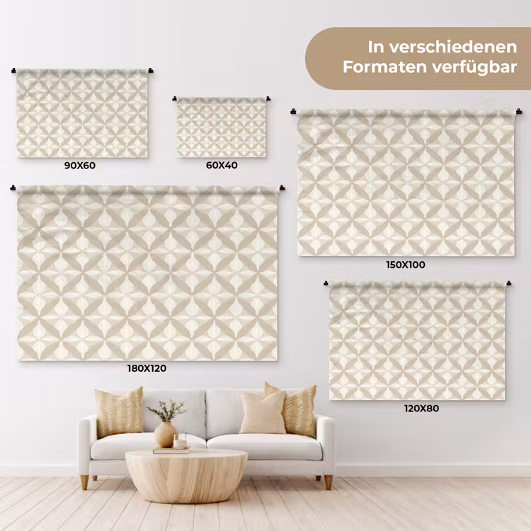 Patroon - Klassiek - Beige Wandkleed katoen klein 269 -tsfeer8_DE
