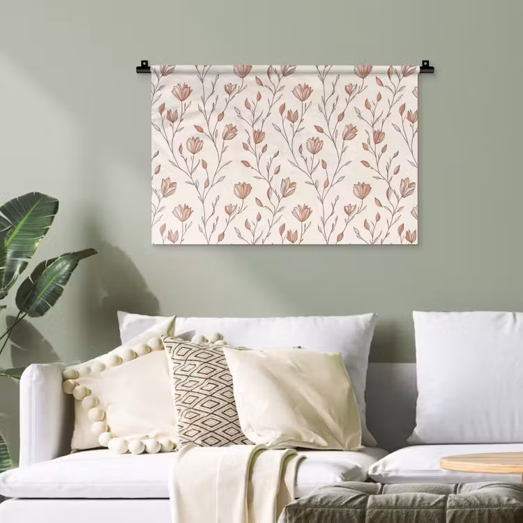 Patroon - Klassiek - Roze Wandkleed katoen klein 269 -sfeer7