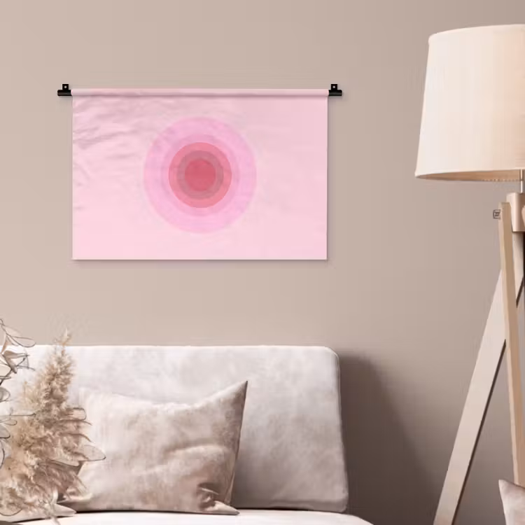 Patroon - Cirkels - Abstract - Roze - Modern Wandkleed katoen klein -sfeer4