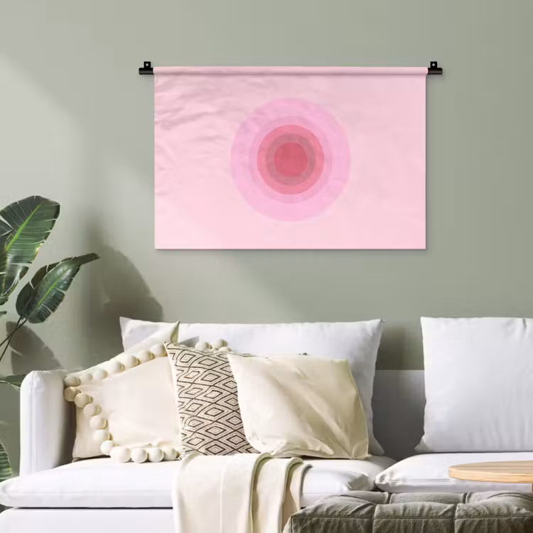 Patroon - Cirkels - Abstract - Roze - Modern Wandkleed katoen klein -sfeer7