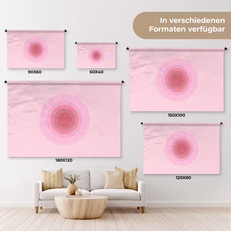 Patroon - Cirkels - Abstract - Roze - Modern Wandkleed katoen klein -tsfeer8_DE