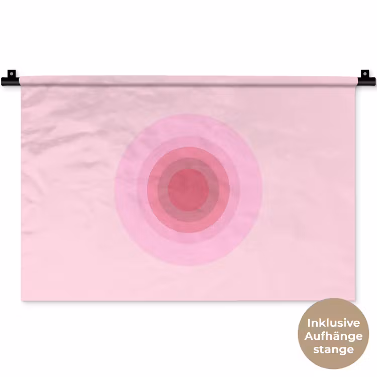 Patroon - Cirkels - Abstract - Roze - Modern Wandkleed katoen klein -t3d_DE